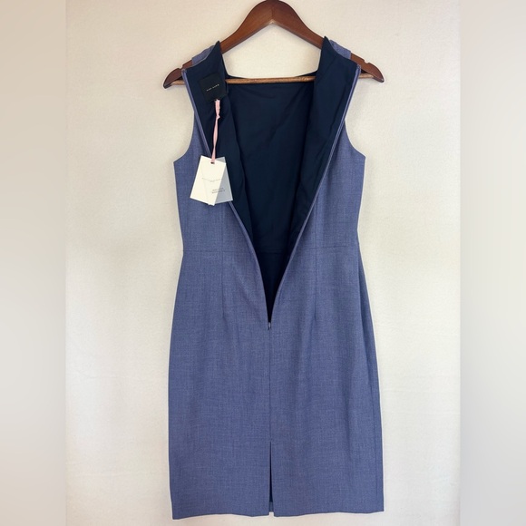 ALEX MARIE Sheath NEW Dress Blue Gray Short Square Neck Sleeveless Office Size 6 - Picture 12 of 15